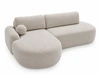 Ecksofa L-Form Links mit Schlaffunktion und Bettkasten Aurio O Creme