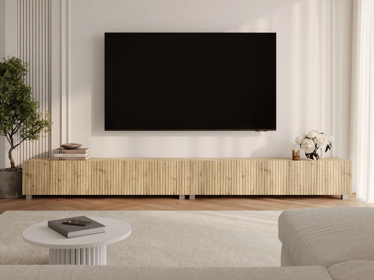 TV-Lowboard mit Türen 300 cm Kioto Artisan Eiche