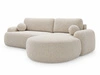 Ecksofa L-Form Rechts mit Schlaffunktion und Bettkasten Aurio Creme