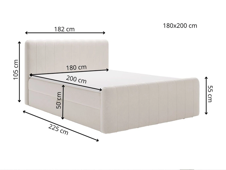 Boxspringbett mit Bettkasten 180x200 Osteno Schwarz