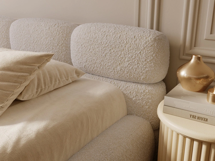 Polsterbett mit Bettkasten und Bettrost 140x200 Sweet Low Beige
