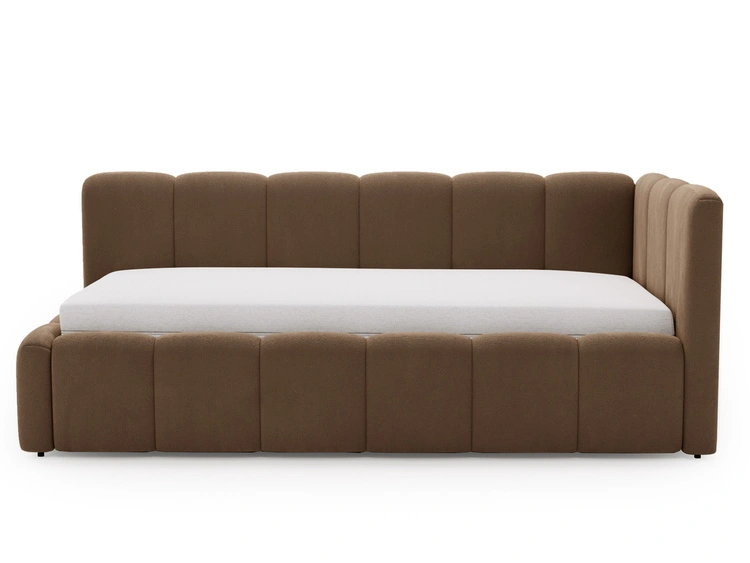 Jugendbett Einzelbett mit Bettkasten und Lattenrost 90x200 Cloud One Braun