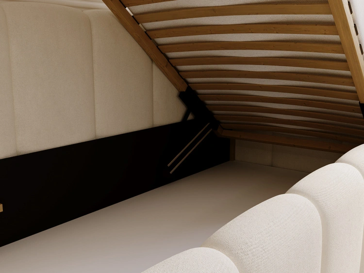 Jugendbett Einzelbett mit Bettkasten und Lattenrost 90x200 Cloud One Beige