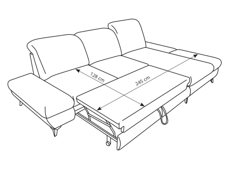 Ecksofa L-Form Rechts mit Schlaffunktion und Bettkasten Hannover Beige