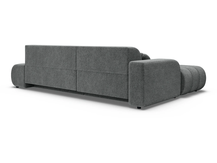 Ecksofa L-Form mit Schlaffunktion und Bettkasten Lisso Links Grau