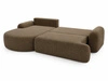 Ecksofa L-Form Links mit Schlaffunktion und Bettkasten Aurio Braun
