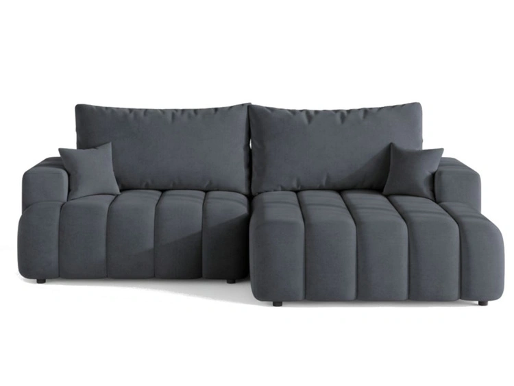 Ecksofa L-Form Rechts mit Schlaffunktion und Bettkasten Caleo Grau