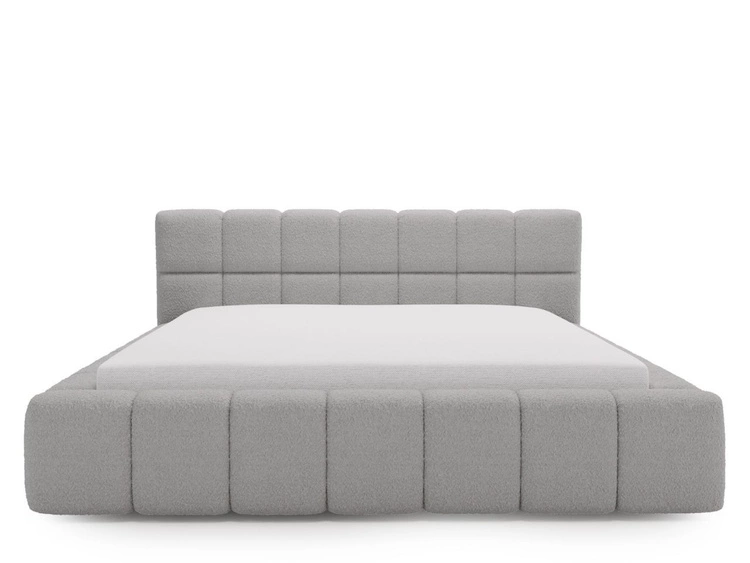 Polsterbett mit Bettkasten und Lattenrost 160x200 Alicante Boucle Grau