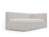 Jugendbett Einzelbett mit Bettkasten und Lattenrost 90x200 Cloud One Beige Bouclé-Stoff 