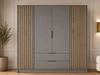 Kleiderschrank 206 cm Macron Grau, Artisan Eiche