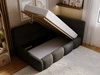 Gepolstertes Jugend-Einzelbett mit Bettkasten und Lattenrost 90x200 Modo One Links Schwarz