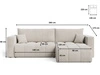 Ecksofa L-Form mit Schlaffunktion und Bettkasten Neva Beige