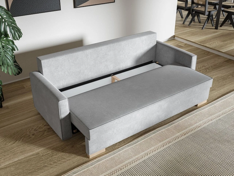 Schlafsofa mit Bettfunktion und Bettkasten Pori Grün