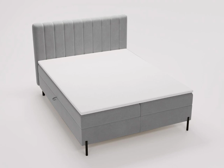 Boxspringbett mit Bettkasten 180x200 Primavera Hellgrau