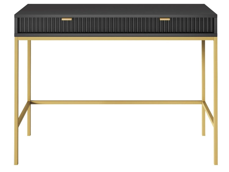 Schminktisch mit Schubladen Amber Schwarz, Gold Frame