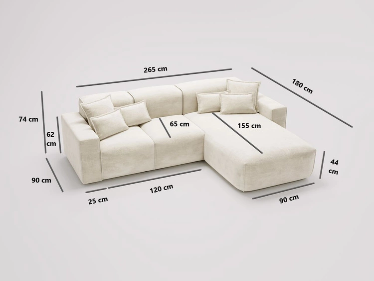 Ecksofa L-Form Rechts Moderne Ecksofa Leni Beige