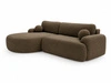 Ecksofa L-Form Links mit Schlaffunktion und Bettkasten Aurio Braun