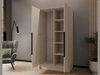 Kleiderschrank 100 cm Perugia Kaschmir mit schwarzen Griffen