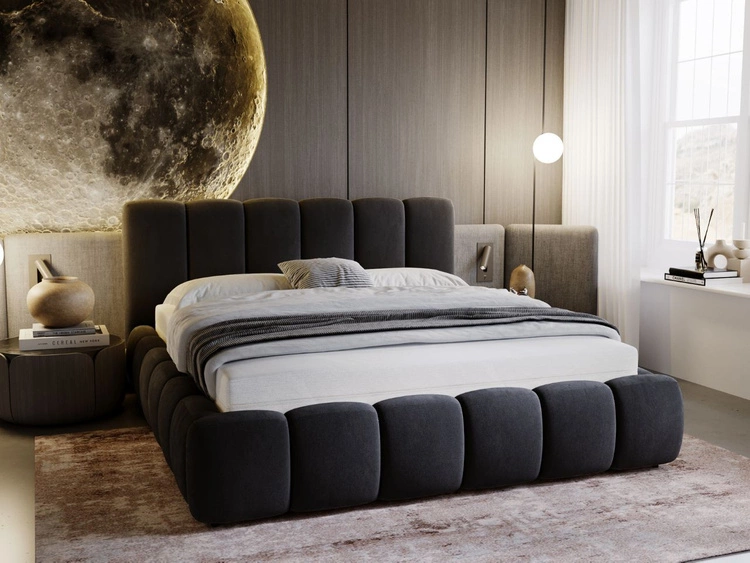 Polsterbett Ohne Bettkasten mit Lattenrost 200x200 Cloud Anthrazit
