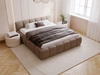 Polsterbett ohne Bettkasten mit Lattenrost 160x200 Cloud Low aus Bouclé-Stoff Braun