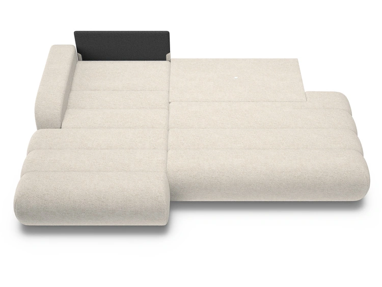 Ecksofa L-Form mit Schlaffunktion und Bettkasten Lisso Links Beige