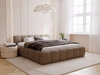 Polsterbett ohne Bettkasten mit Lattenrost 200x200 Cloud Low aus Bouclé-Stoff Braun