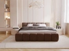 Polsterbett ohne Bettkasten mit Lattenrost 120x200 Cloud Low aus Samtstoff Braun
