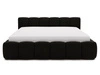 Polsterbett ohne Bettkasten mit Lattenrost 140x200 Cloud Low aus Samtstoff Schwarz