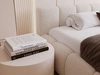 Polsterbett ohne Bettkasten mit Lattenrost 160x200 Cloud Low aus Bouclé-Stoff Beige
