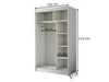 Schiebetürenschrank mit Spiegel und Lamellen 120 cm Loreto Schwarz