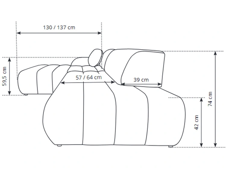 Ecksofa L-Form mit Schlaffunktion und Bettkasten Lisso Links Grau
