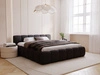 Polsterbett mit Bettkasten und Lattenrost 140x200 Cloud Low Bouclé-Stoff Schwarz