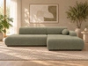 Ecksofa L-Form mit Schlaffunktion und Bettkasten Lisso Rechts Grün