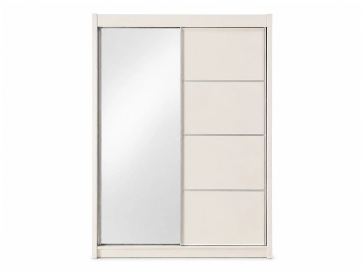 Schiebetürenschrank mit Spiegel 150 cm mit LED-Beleuchtung Portel Weiß