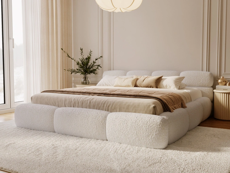 Polsterbett mit Bettkasten und Bettrost 120x200 Sweet Low Beige