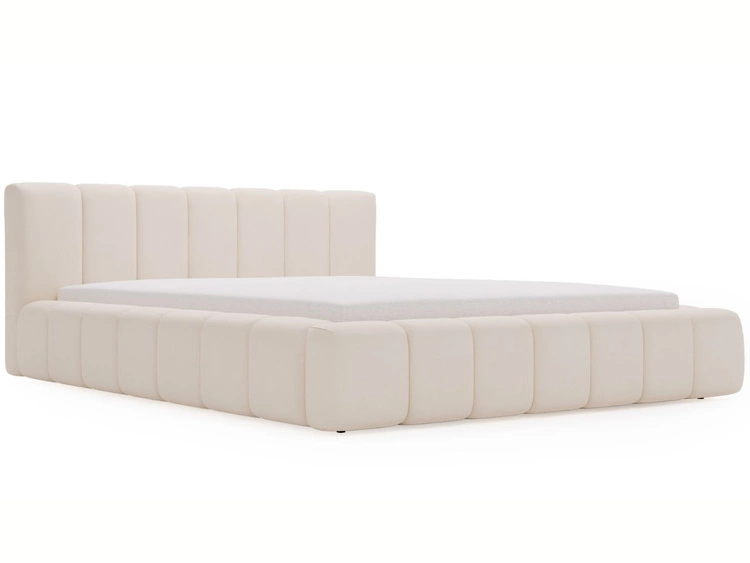 Polsterbett mit Bettkasten und Lattenrost 160x200 Split Creme