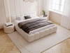 Polsterbett ohne Bettkasten mit Lattenrost 200x200 Cloud Low aus Bouclé-Stoff Beige
