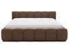 Polsterbett ohne Bettkasten mit Lattenrost 200x200 Cloud Low aus Samtstoff Braun