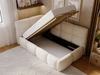 Gepolstertes Jugend-Einzelbett mit Bettkasten und Holzrost 90x200 Modo One Rechts Beige