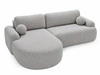 Ecksofa L-Form Links mit Schlaffunktion und Bettkasten Aurio Grau