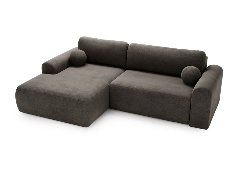 Ecksofa L-Form mit Schlaffunktion und Bettkasten Savana Links Grau
