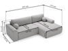 Ecksofa L-Form mit Schlaffunktion und Bettkasten Savana Links Dunkelbeige