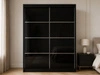 Schiebetürenschrank mit Sprossen 150 cm mit LED-Beleuchtung Ponti Schwarz