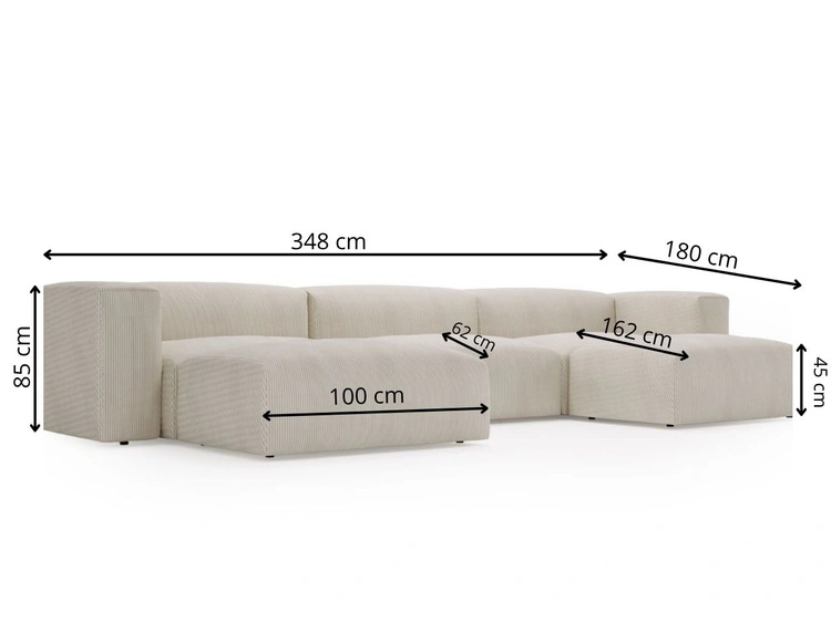 Wohnlandschaft Universell Moderne Cord Ecksofa Landi Honigfarben