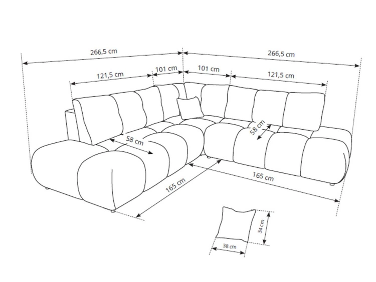 Ecksofa mit Schlaffunktion und Bettkasten Rechts Kair Graphit