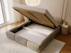 Polsterbett mit Bettkasten und Bettrost 200x200 Sweet Low Dunkelbeige