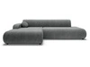 Ecksofa L-Form mit Schlaffunktion und Bettkasten Lisso Links Grau