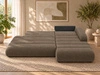 Ecksofa L-Form mit Schlaffunktion und Bettkasten Lisso Rechts Braun