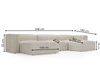 Wohnlandschaft Universell Moderne Cord Ecksofa Landi Schwarz