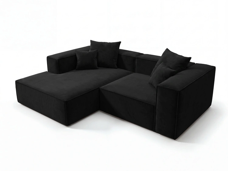 Ecksofa L Links Vellaro Schwarz